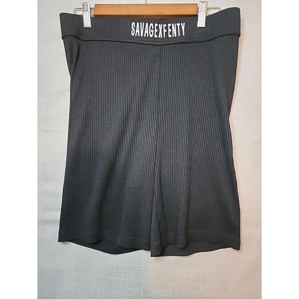 Savage Fenty Athletic Shorts Womens 1X Black Yoga Activewear Workout